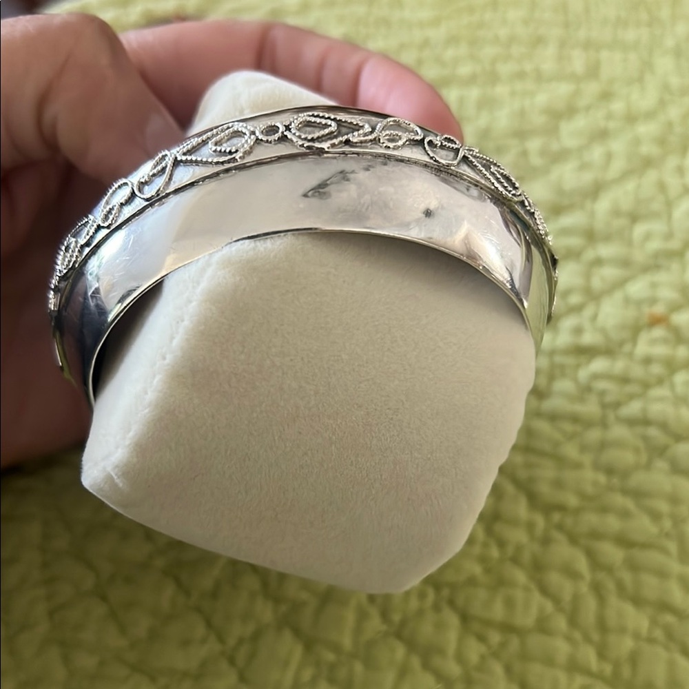 Vintage 925 Silver Bangle Bracelet - Picture 6 of 6